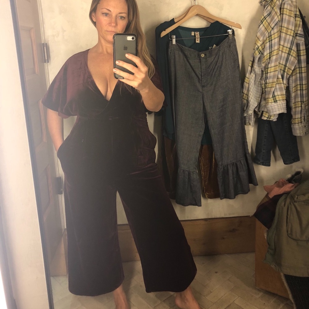 Anthropologie Greylin Velvet Jumpersuit